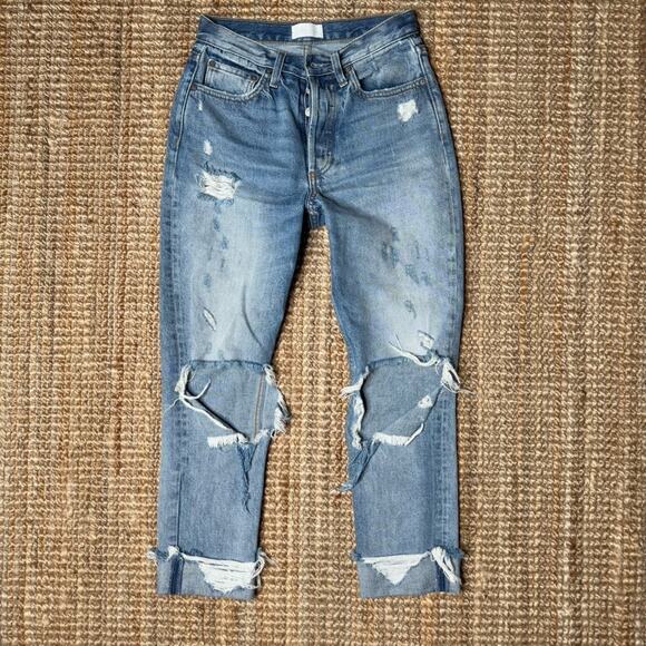 Boyish Billy High Rise "Some Like It Hot" Distressed Jeans Women’s Size 26 - Picture 1 of 9